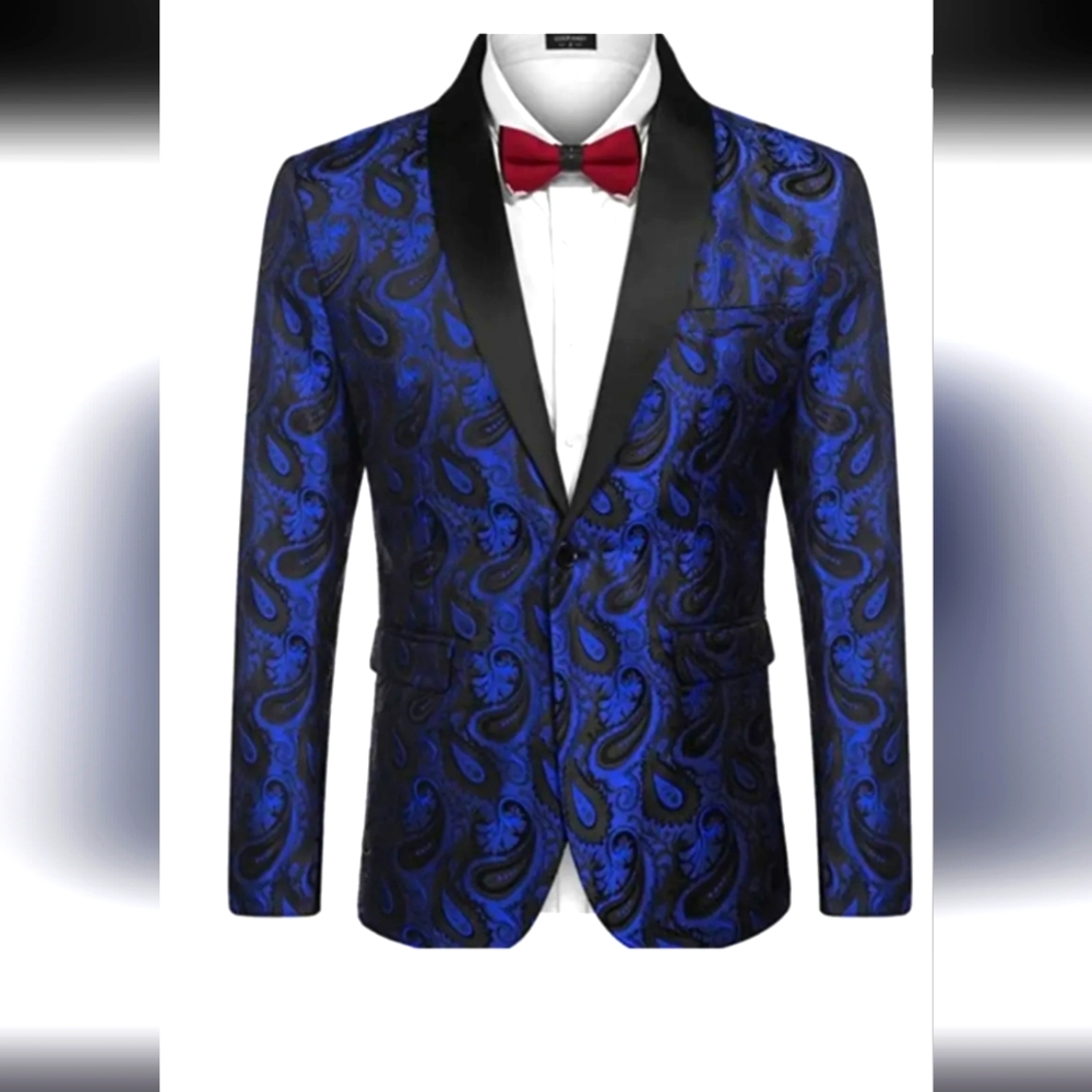 COOFANDY Mens Floral Tuxedo Jacket Paisley Shawl Lapel Suit Blazer Jacket